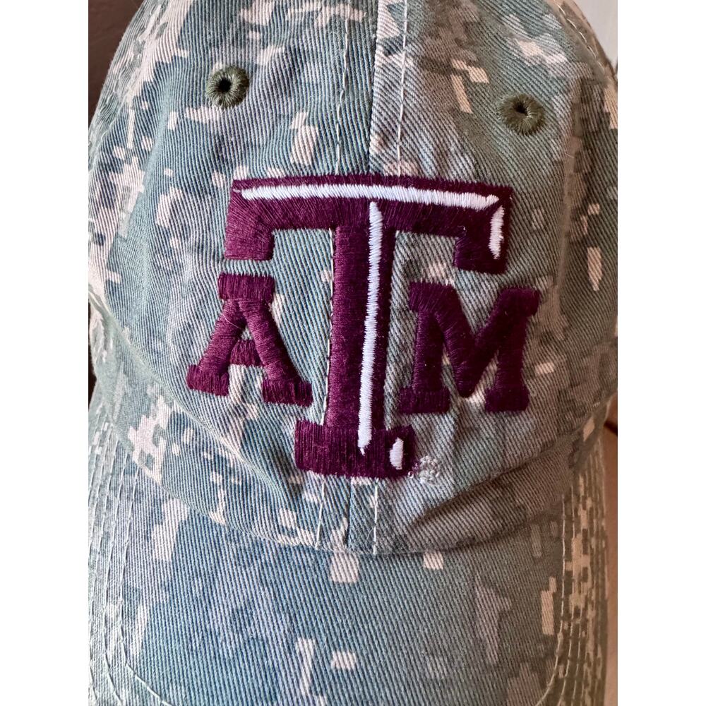 Texas A&M University Camo Baseball Cap Adjustable Hat – Maroon Embroidered Logo - Picture 6 of 9